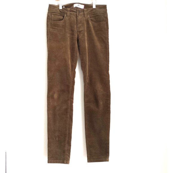 Cabi Coduroy Olive Skinny Low Rise Pants Jeans size 0 - Picture 3 of 7
